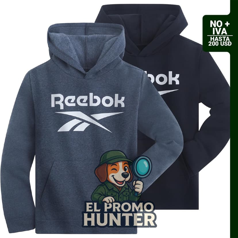 Conjunto de 2 sudaderas con capucha de felpa para niños Reebok, tallas 8-20.