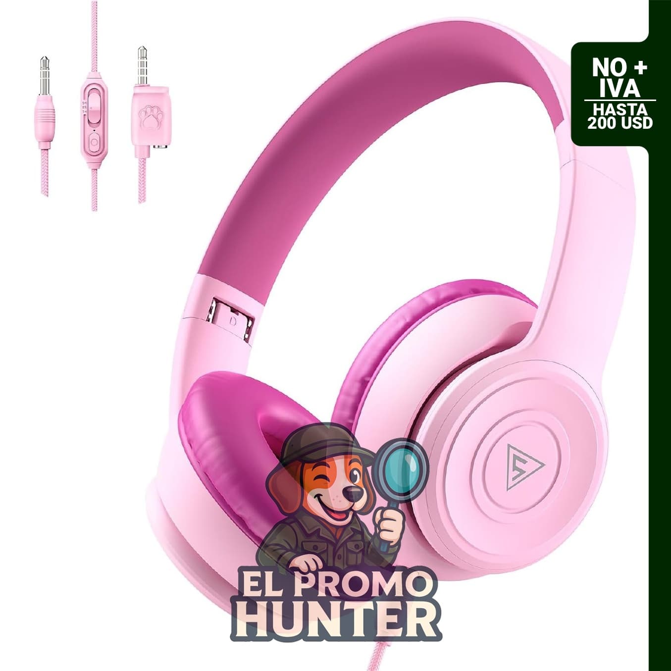 DOQAUS Auriculares para niños con cable, volumen limitado.