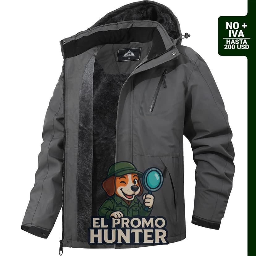 Chaqueta de invierno para hombre, forro polar, impermeable, con capucha, para esquiar y montaña.