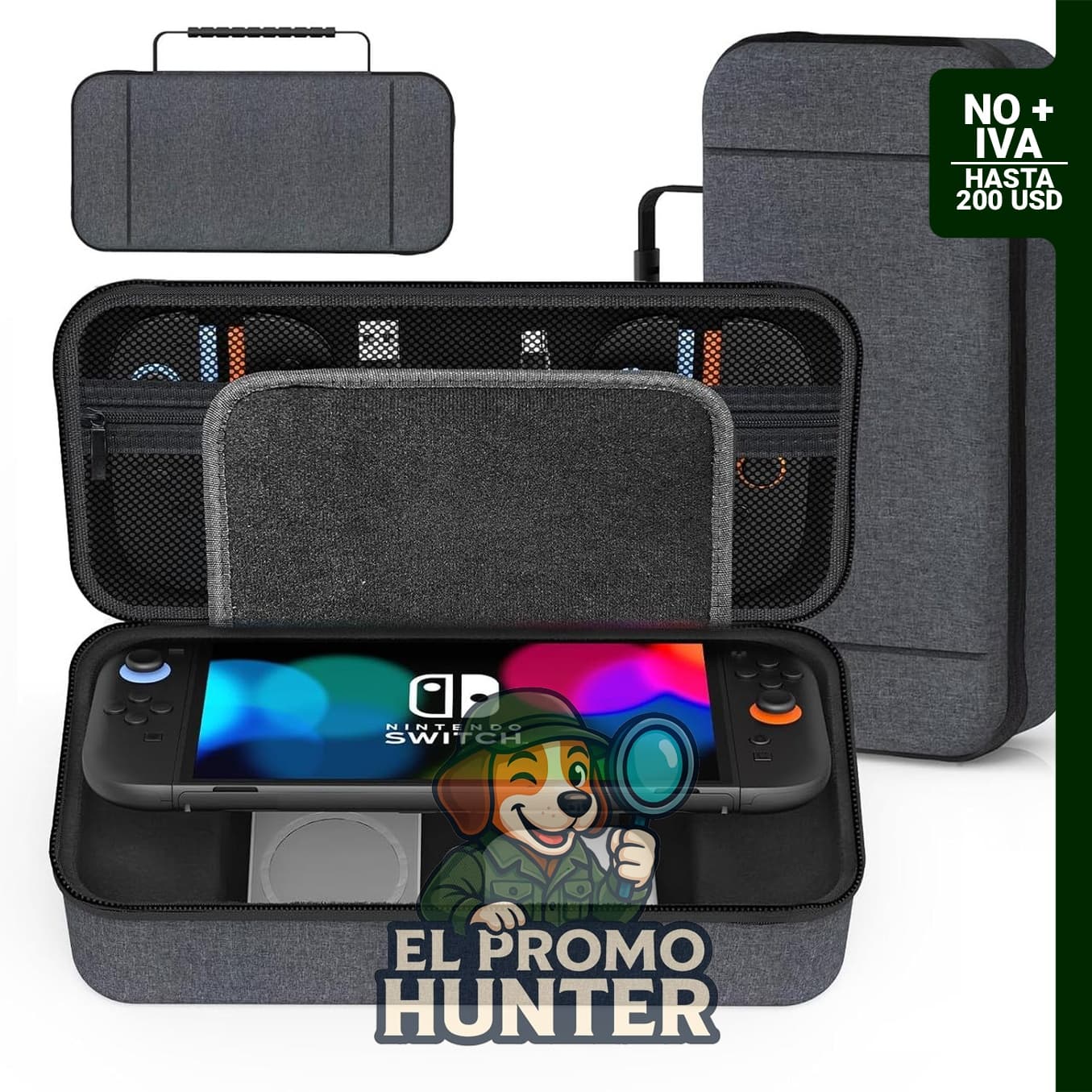 Funda de transporte QuoLumPIA para Nintendo Switch 2 (7.9 pulgadas) con capacidad para 12 tarjetas de juego, impermeable y a prueba de polvo.