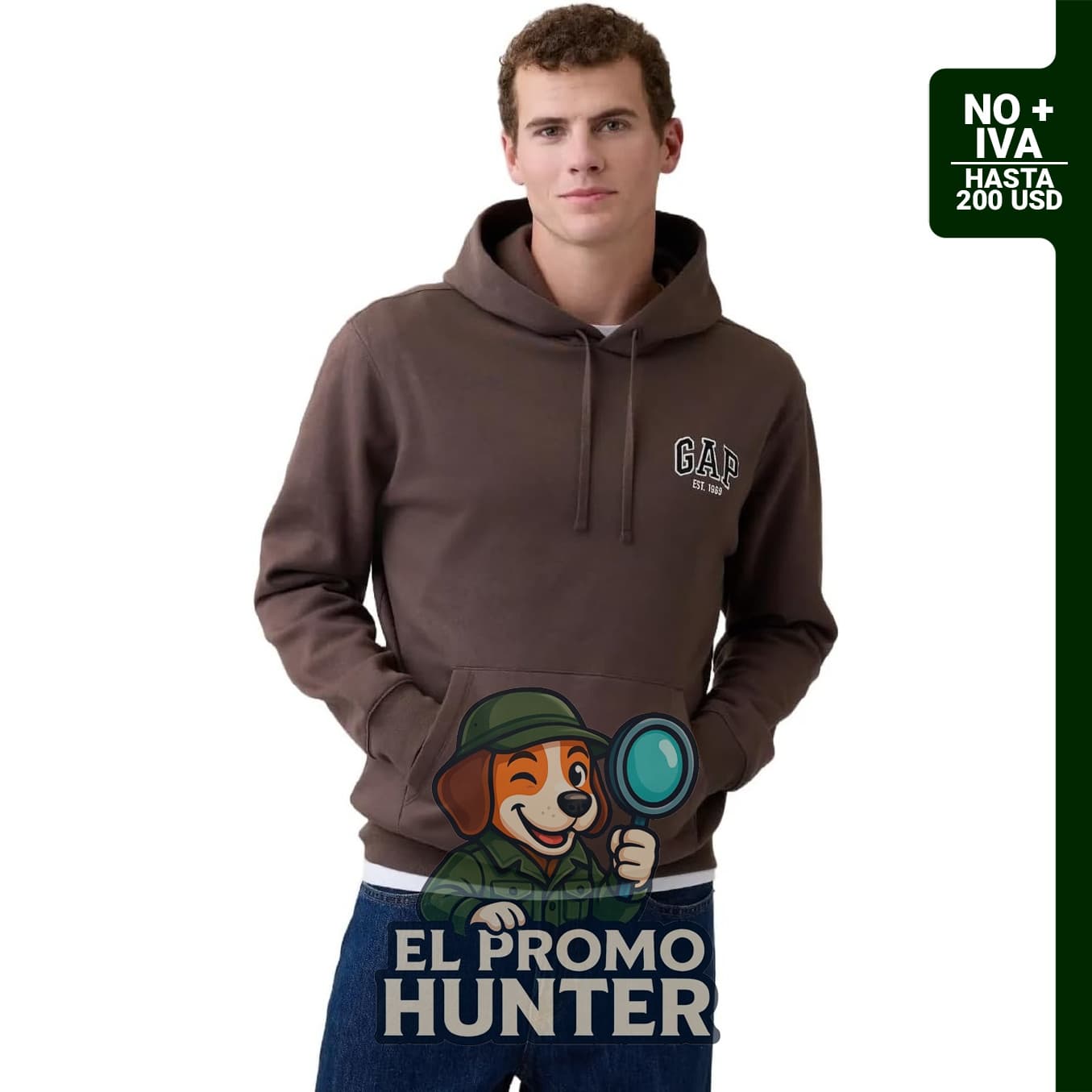 GAP Sudadera con capucha para hombre con logotipo Est. 1969