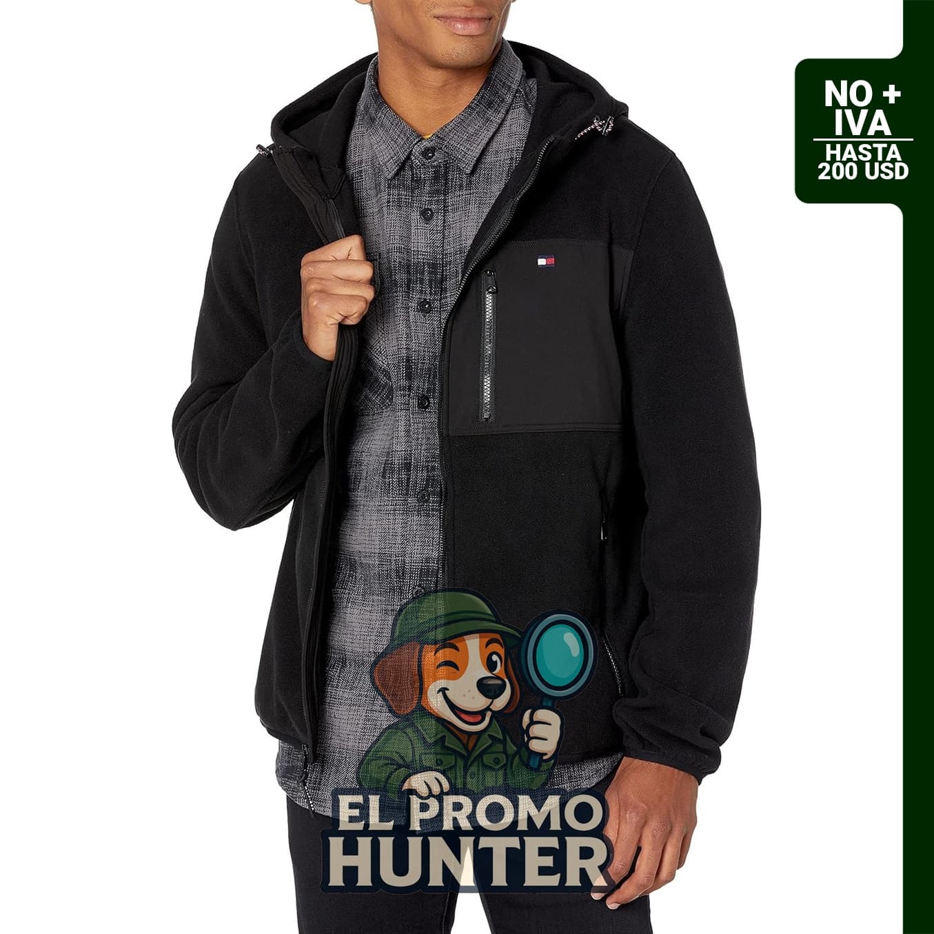 Chaqueta de forro polar con capucha Tommy Hilfiger para hombre.