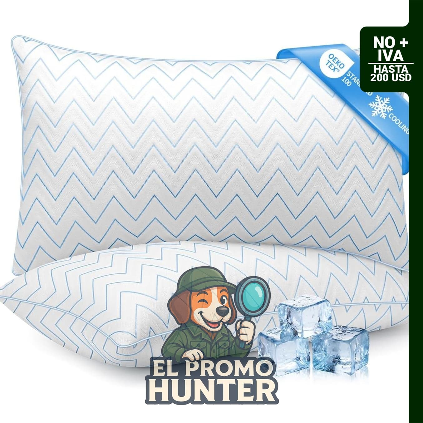 Juego de 2 almohadas tamaño Queen, relleno de microfibra alternativa de plumón, 18 x 29 in (46 x 74 cm).