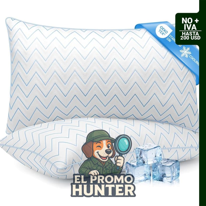 Juego de 2 almohadas tamaño Queen, relleno de microfibra alternativa de plumón, 18 x 29 in (46 x 74 cm).