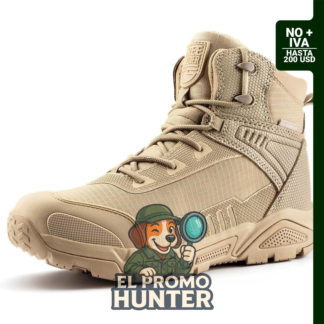 FREE SOLDIER Botas tácticas impermeables para hombre, adecuadas para trabajo y senderismo.