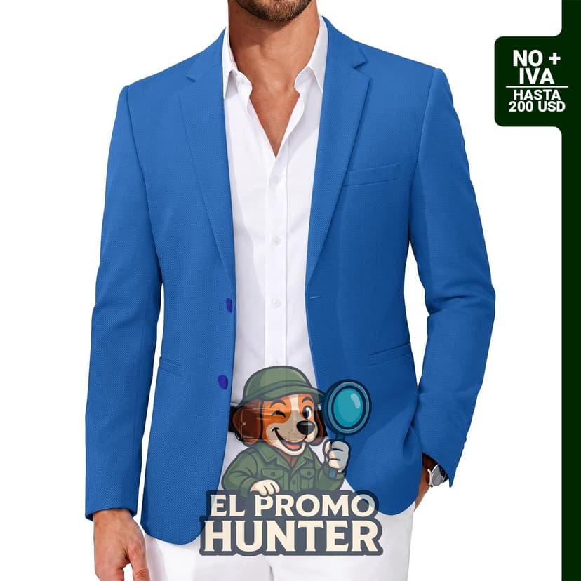 Blazer casual para hombre COOFANDY, ajuste slim fit, dos botones, tejido de punto.