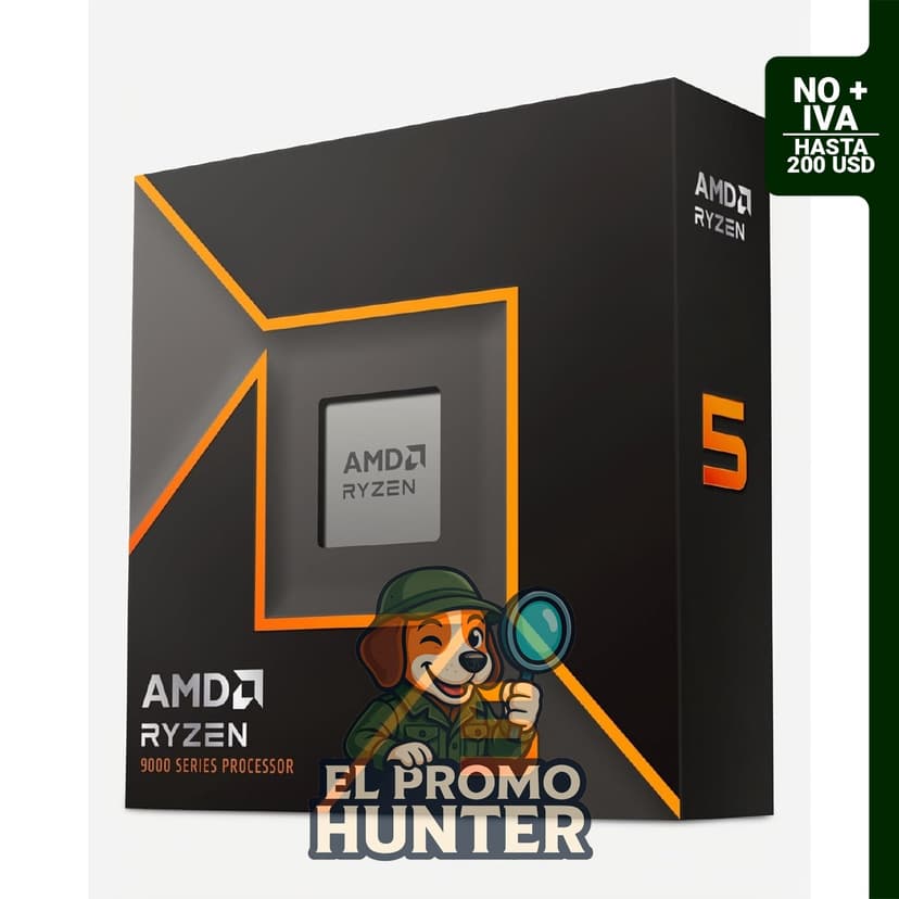 Procesador AMD Ryzen™ 5 9600X de escritorio con 6 núcleos y 12 hilos.