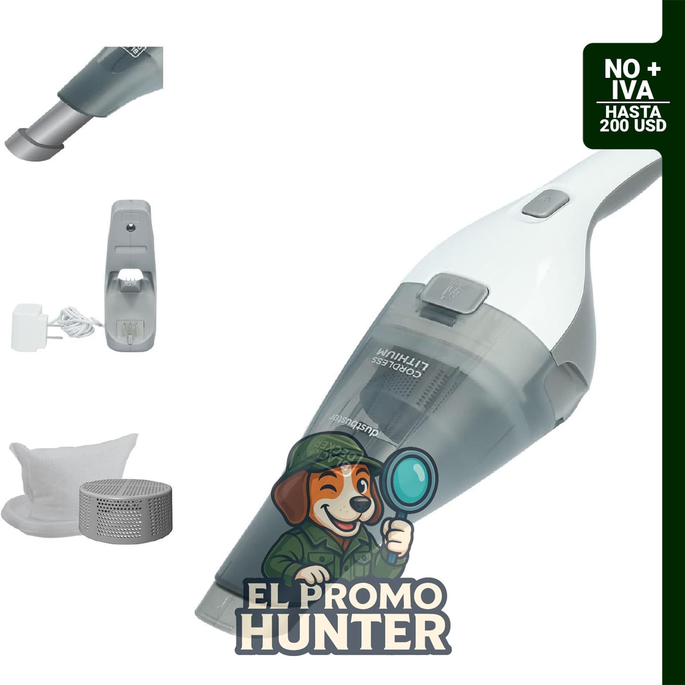 Black + Decker Dustbuster HNVC215B10, aspiradora de mano portátil, recargable y sin cable.