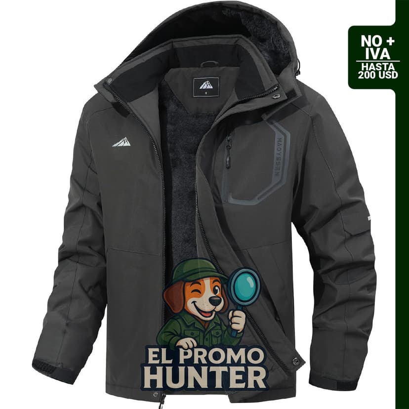 Chaqueta de esquí para hombre, impermeable, con forro de polar y múltiples bolsillos.