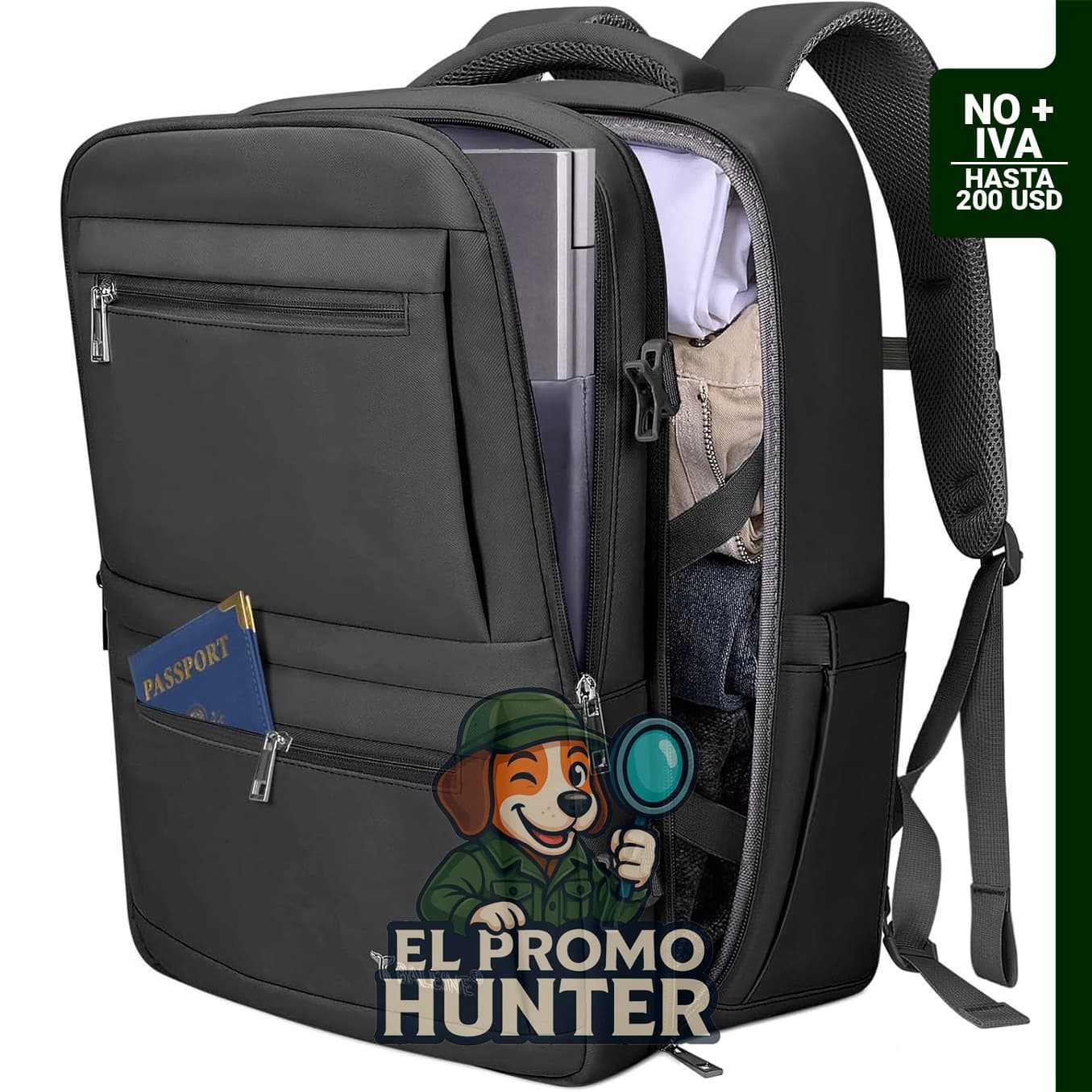 BALEINE Mochila de Viaje Grande y Resistente para Laptop, adecuada para uso casual y senderismo.