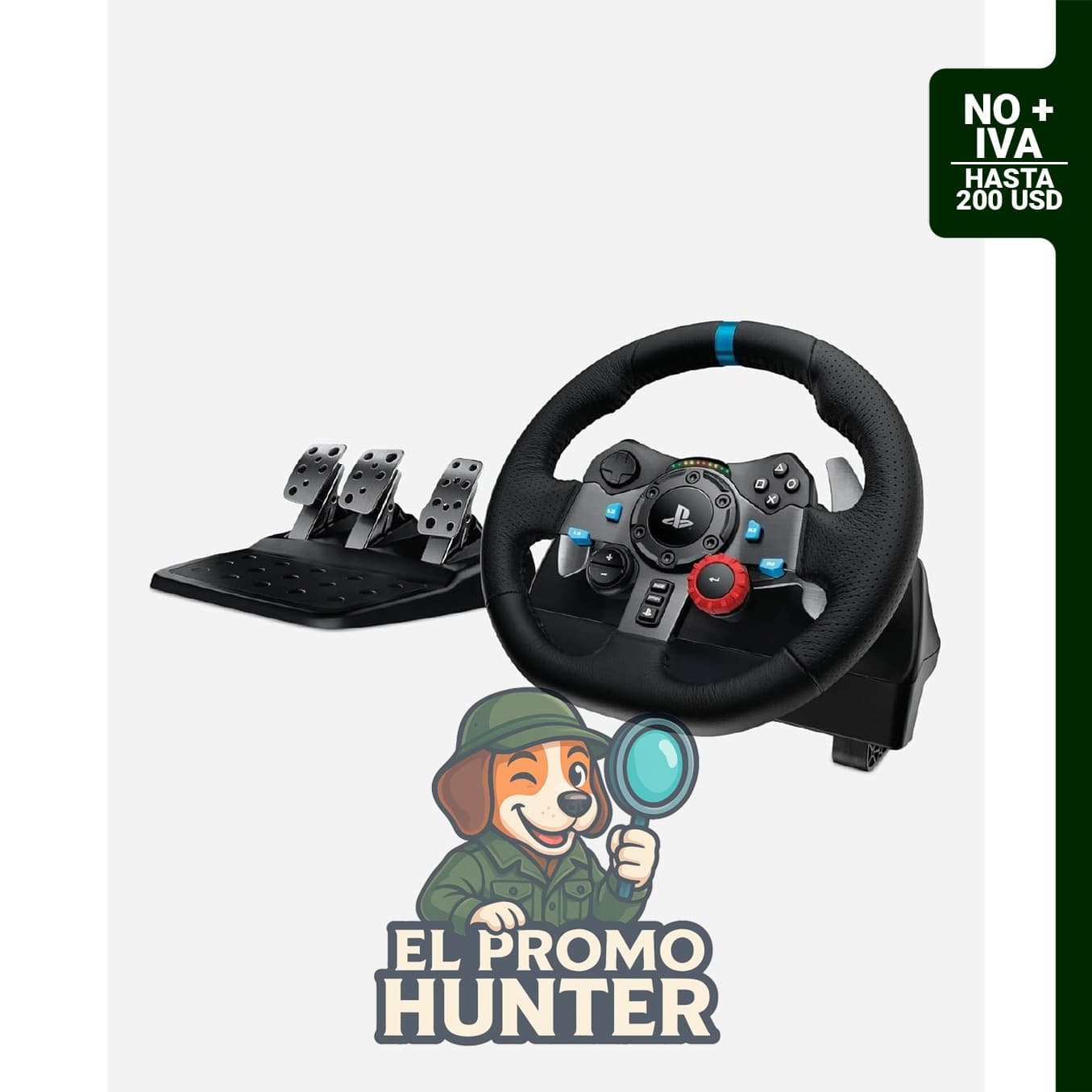 Logitech G920 Volante 900° Force Feedback con pedales para juegos de carrera.
