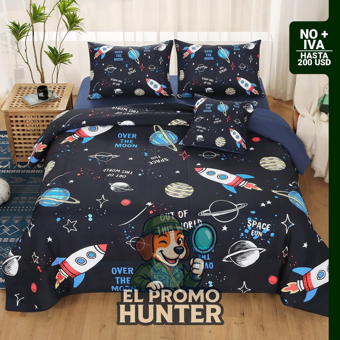 Juego de edredón de 6 piezas para niños y adolescentes, incluye fundas de almohada, sábana encimera y bajera.