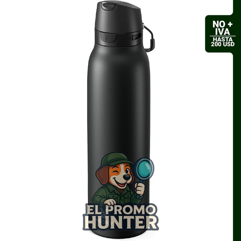 Meoky botella de agua aislada de acero inoxidable de 710 ml (24 oz) con tapa de bloqueo a prueba de fugas y popote 2 en 1.