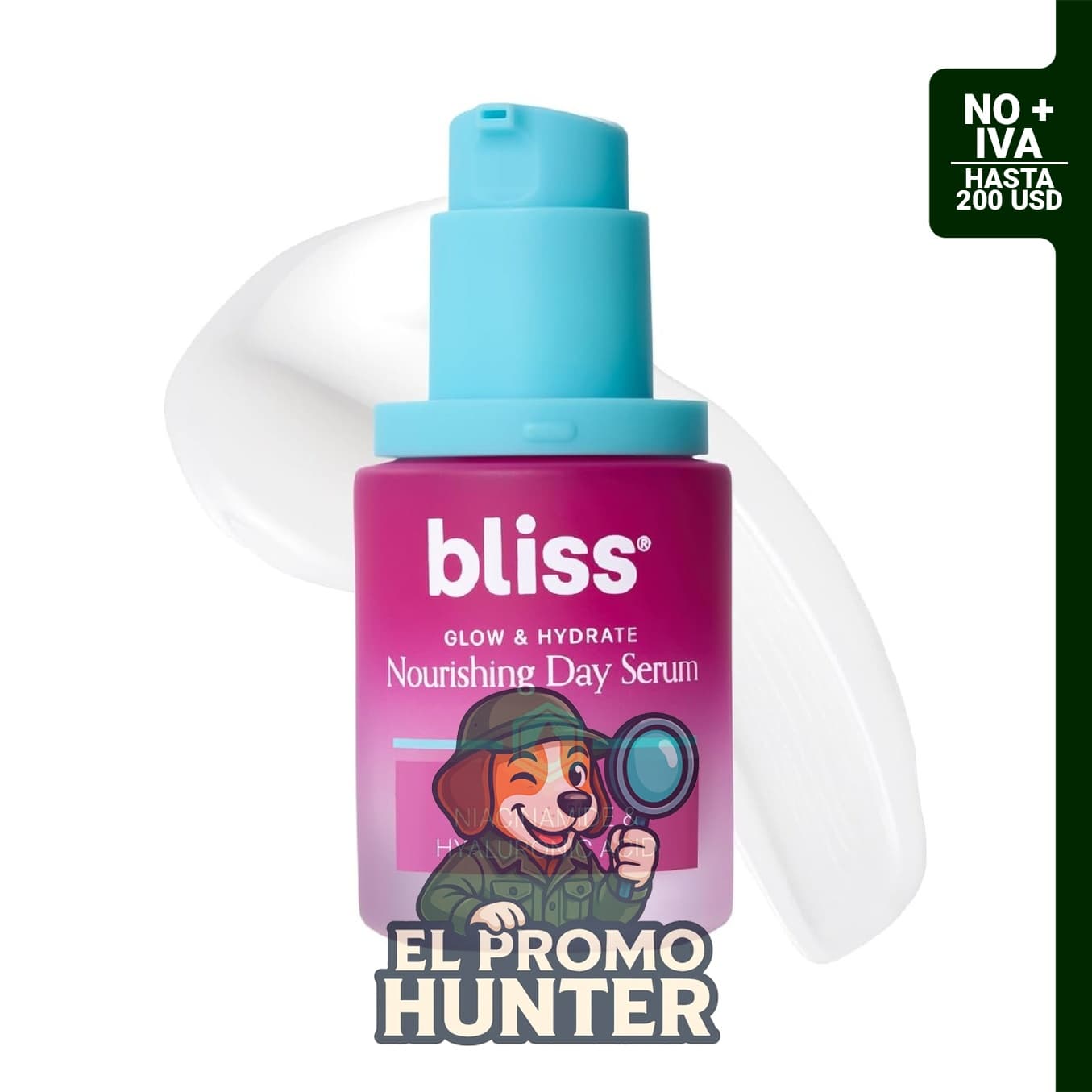 Bliss Suero Niacinamida + Ácido Hialurónico 30 ml, mejora la opacidad e hidrata la piel.