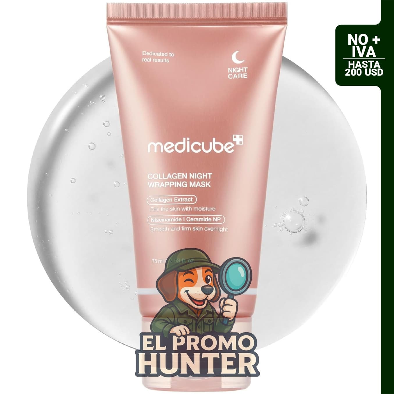 medicube Mascarilla Colágeno Peel-Off 75 ml con Ceramidas, diseñada para el cuidado facial.