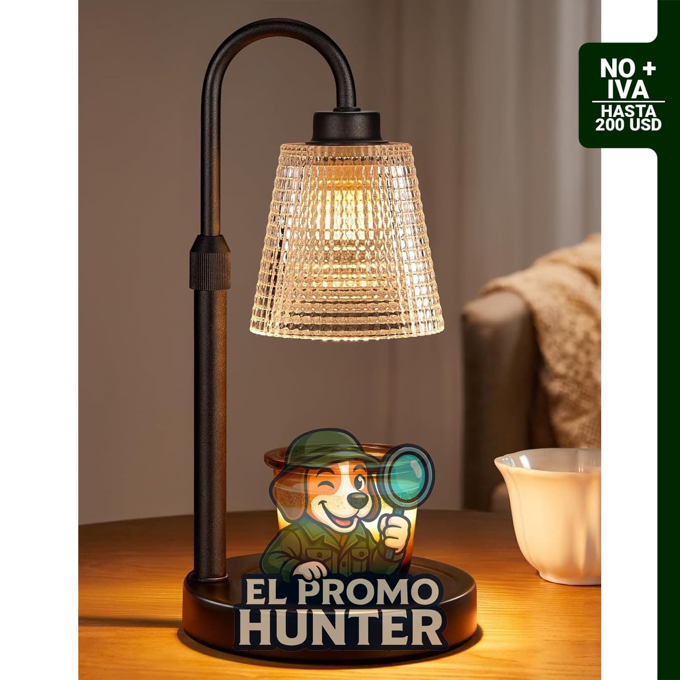 Lámpara calentadora de velas con temporizador, adecuada para decoración del hogar.
