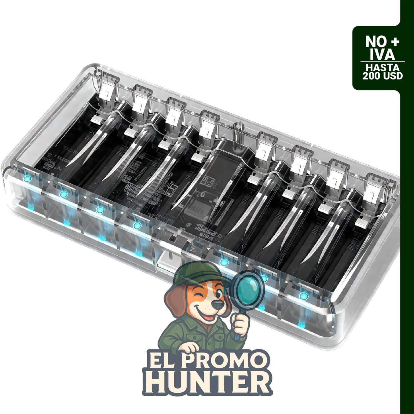 Cargador de batería AA AAA para baterías recargables AA y AAA, cargador únicamente.