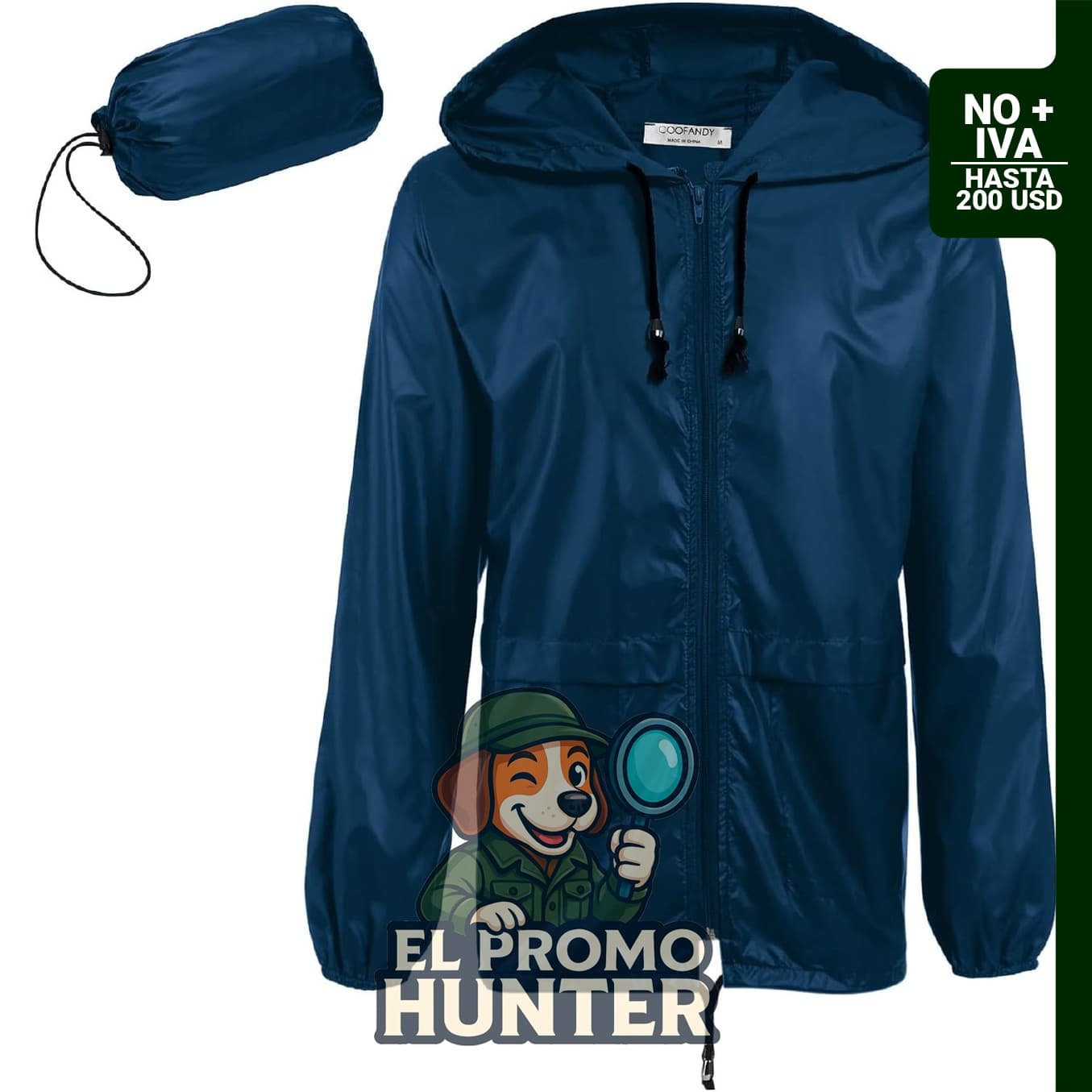 Chaqueta impermeable plegable COOFANDY para hombre, ligera, adecuada para actividades al aire libre.