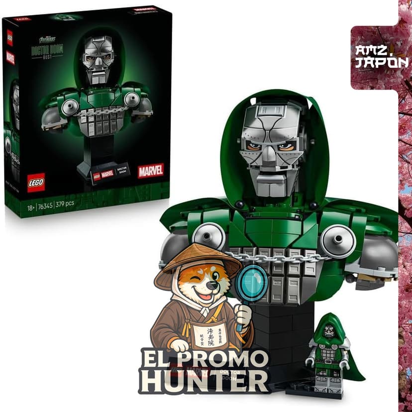 LEGO Marvel Doctor Doom Bust 76345, set de construcción de 23 cm de altura.