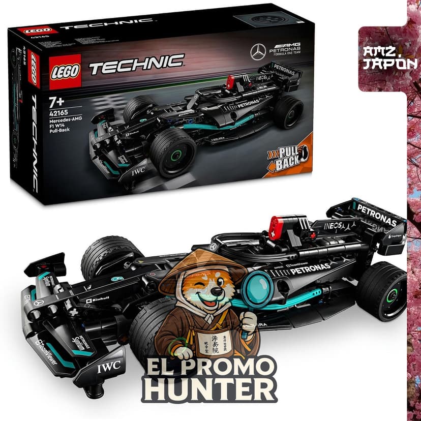 Lego 42165 Technic, modelo Mercedes-AMG F1 W14 E Performance, vehículo de construcción a tracción trasera.