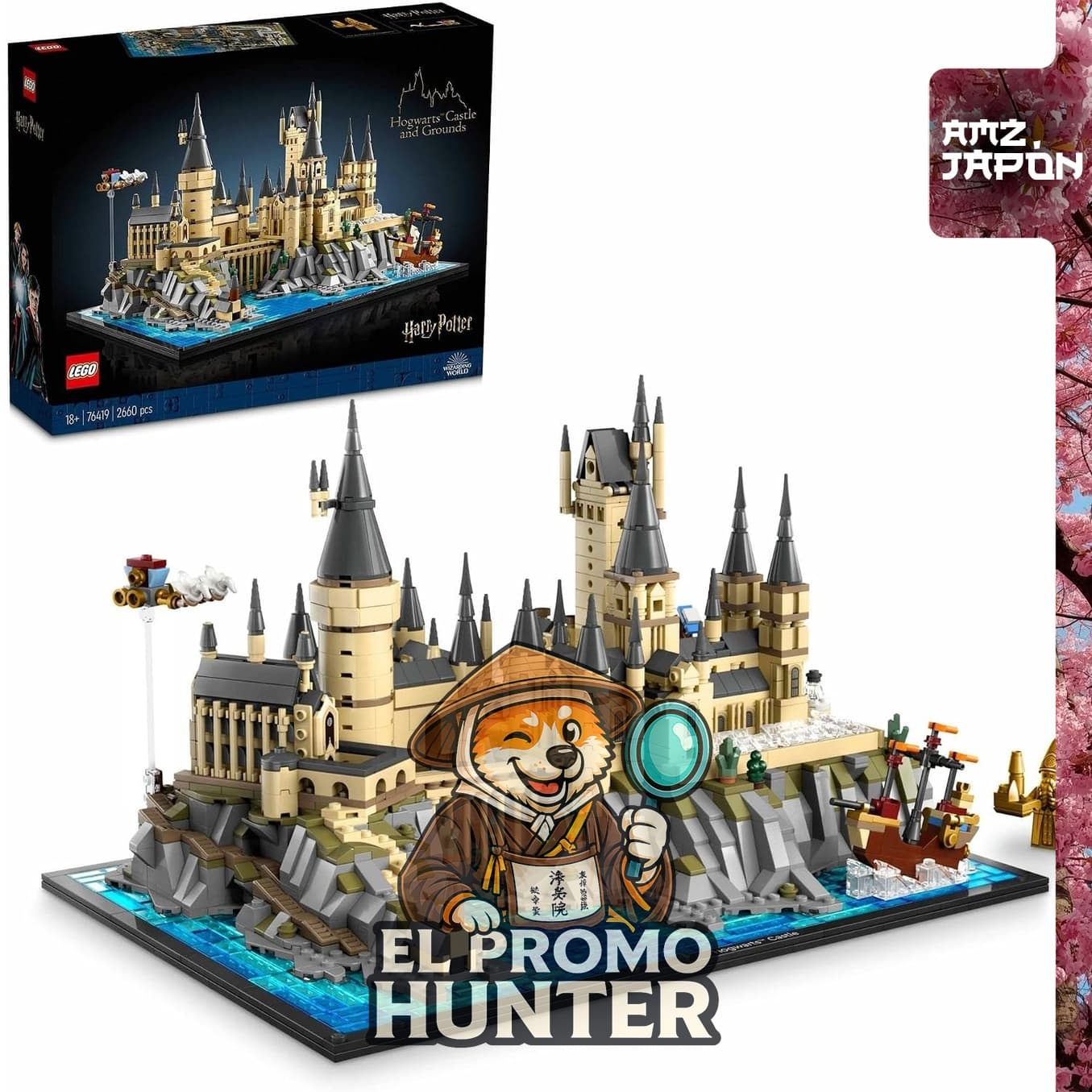 LEGO 76419 Harry Potter Hogwarts Castle, kit de modelo panorámico.