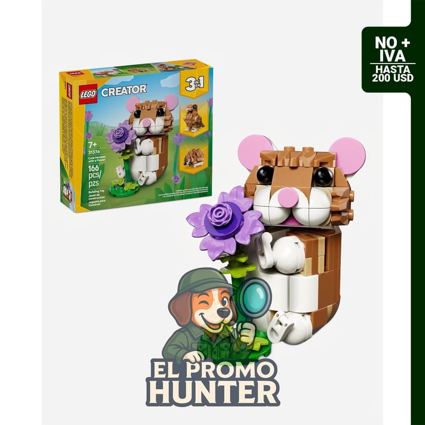 LEGO Creator 31376 - Hámster 3 en 1, incluye piezas para construir un hámster, erizo o águila.