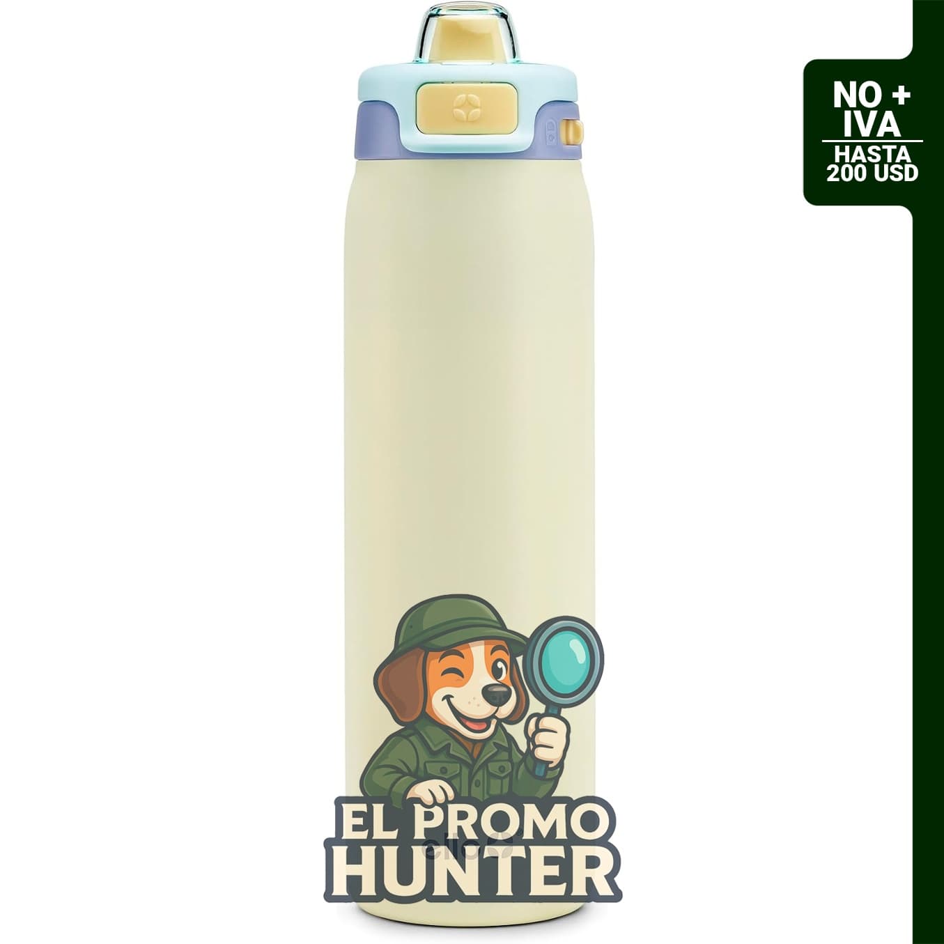 Ello Pop & Fill botella de agua de acero inoxidable de 22 oz (650 ml) con tecnología de llenado rápido y tapa a prueba de fugas.