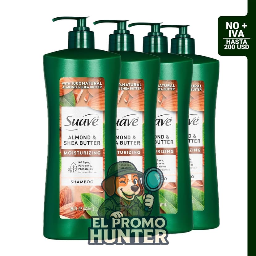 Suave Professionals Champú hidratante para cabello seco con Manteca, formulación para hidratación.