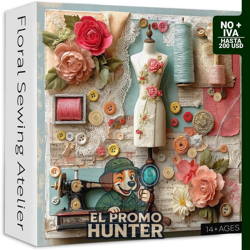 Rompecabezas Larkipuzz de 1000 piezas con diseño floral vintage.