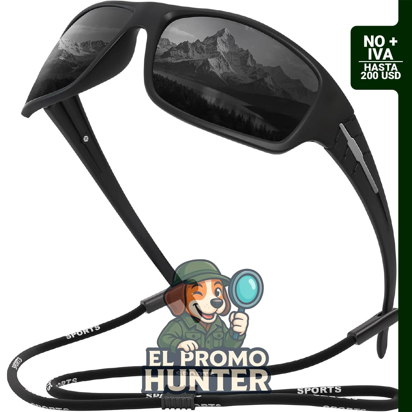Gafas de sol deportivas polarizadas XVXV para hombres, diseño envolvente con protección UV para ciclismo y pesca.