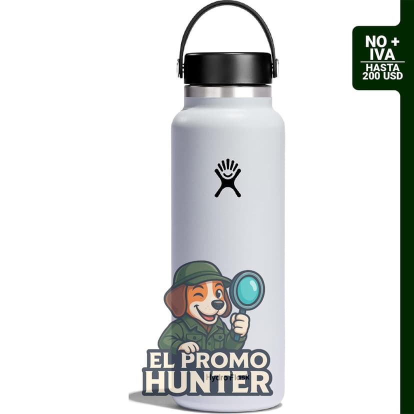 Hydro Flask Botella de agua de acero inoxidable aislada de 40 oz con boca ancha y tapa Flex.