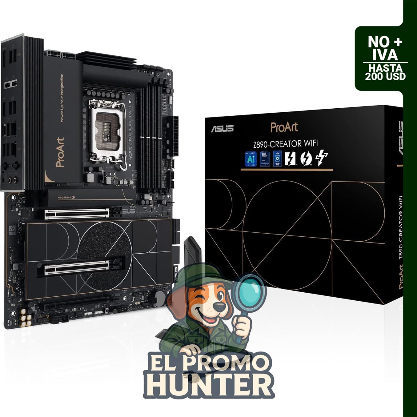 Placa base ASUS ProArt Z890-CREATOR WIFI Z890 LGA 1851 ATX, compatible con procesadores Intel® Core™ Ultra Series 2.