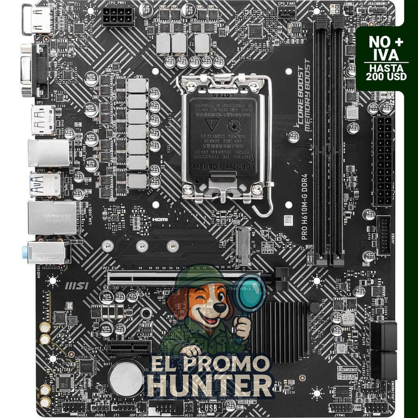 MSI Placa base PRO H610M-G DDR4, compatible con procesadores Intel Core de 12ª, 13ª y 14ª generación.