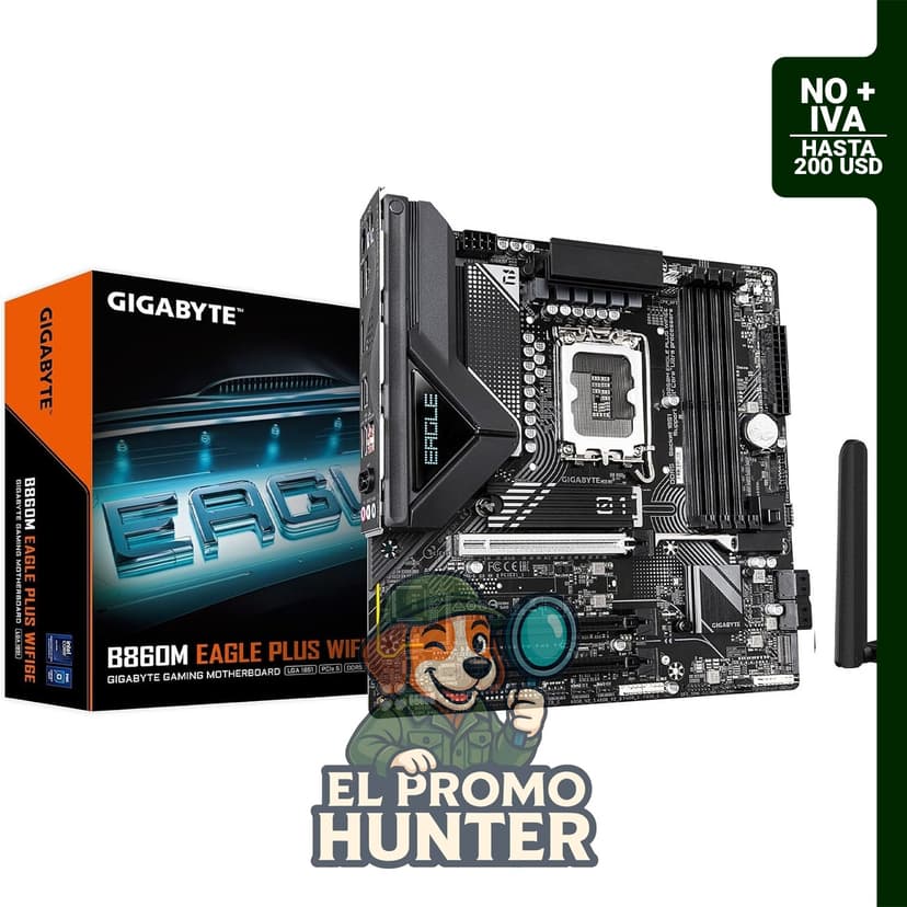 GIGABYTE B860M Eagle Plus WIFI6E, placa base mATX con soporte para DDR5, 2X M.2 y PCIe 5.0.