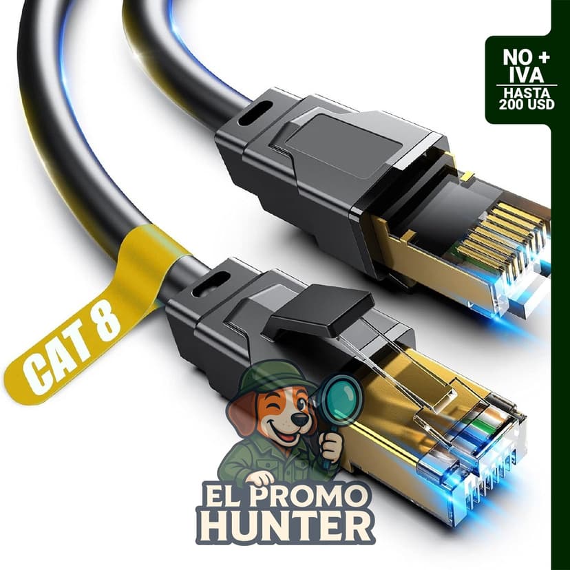 Cable Ethernet Cat 8 Vabogu de 4,57 m, 40 Gbps, 2000 MHz, RJ45