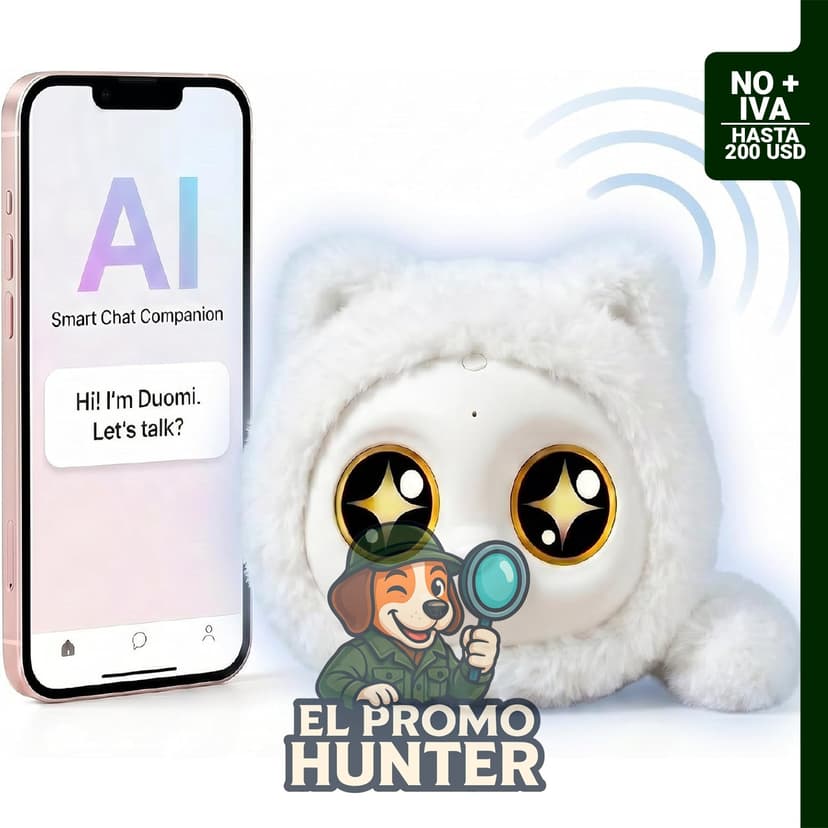 AICUDDO Robot IA de Peluche Interactivo con Voz y Ojos Expresivos, juguete electrónico para niños y adultos.