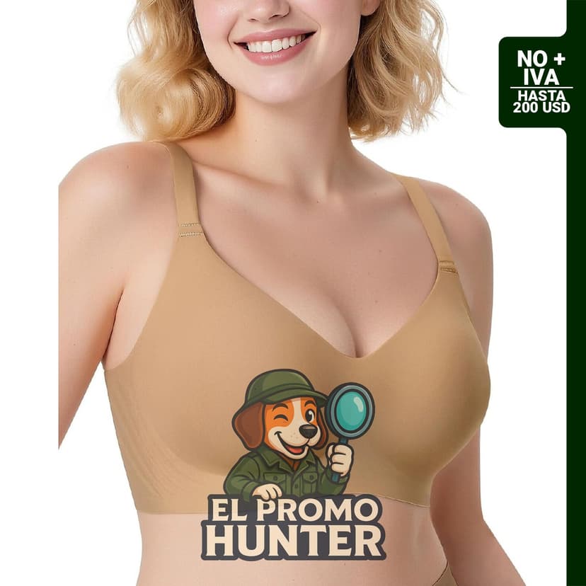 Bralettes suaves y cómodos sin aros para mujer, con cuello en V, sin costuras, push up, cobertura completa.
