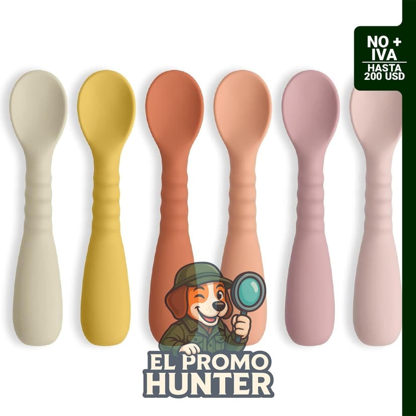 ME.FAN Cucharas de silicona para bebés, paquete de 6 cucharas suaves para autoalimentación.
