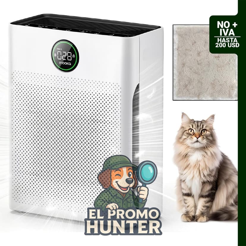 Purificador de aire HEPA para habitaciones grandes de hasta 204 m² con sensor PM2.5.