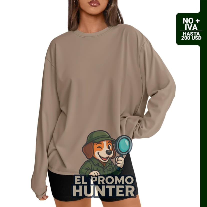 Trendy Queen camiseta básica de manga larga para mujer, estilo Y2K, cuello redondo, tamaño grande.