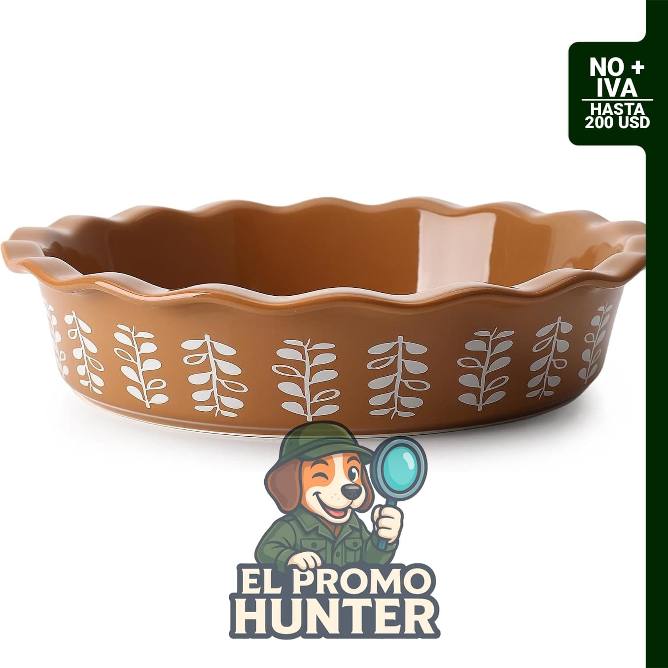 Sweese Plato de porcelana para tartas de 9" (22,9 cm) con diseño estriado profundo.