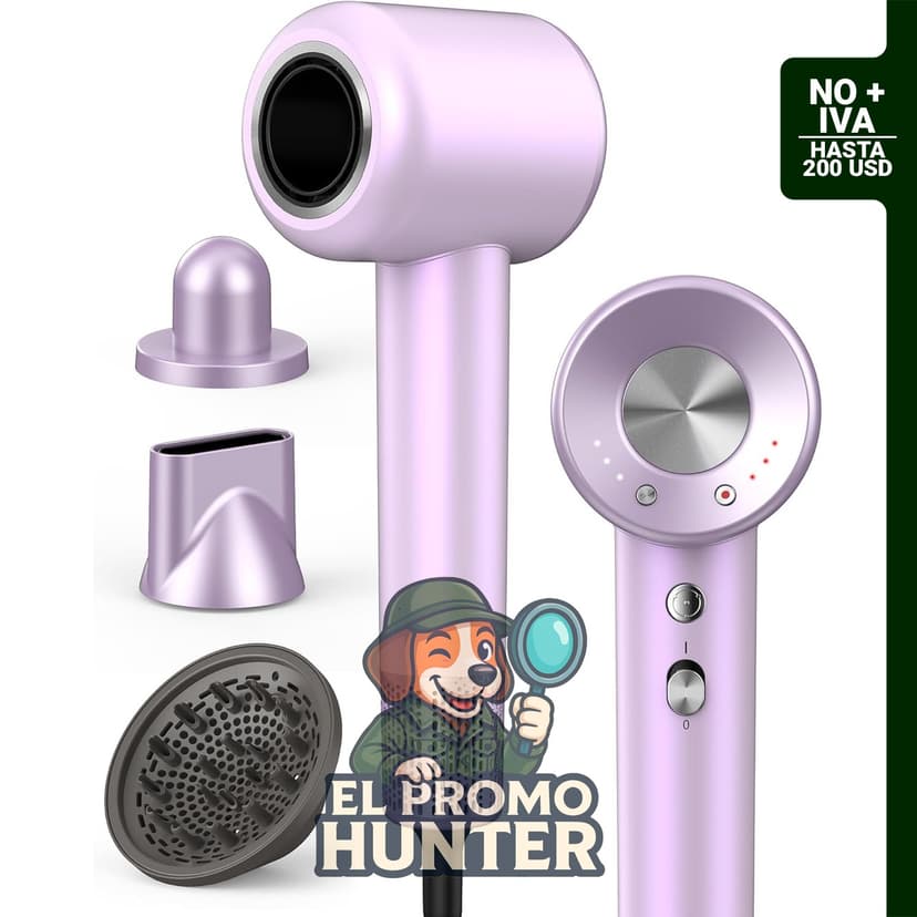 Secador de pelo profesional iónico Sunhanny, 160000 RPM, 1600 W, incluye difusor y boquilla concentradora.