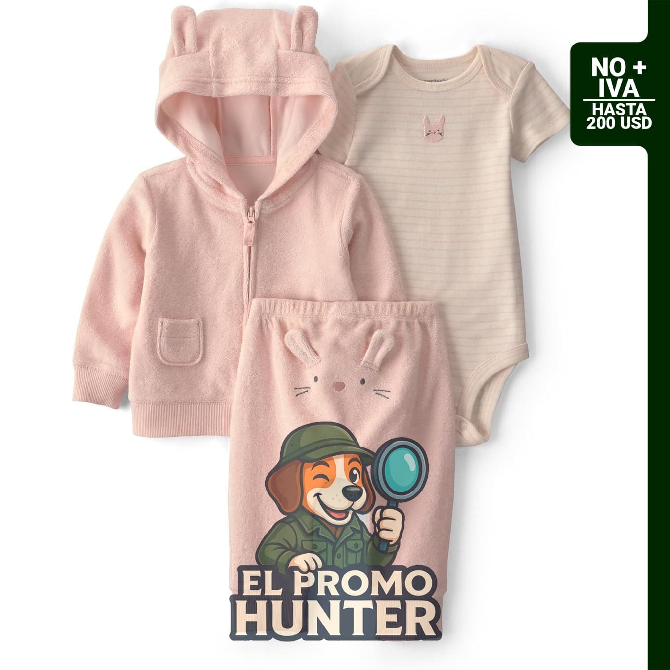 Conjunto de pantalón de 3 piezas para bebé niña de Carter's.
