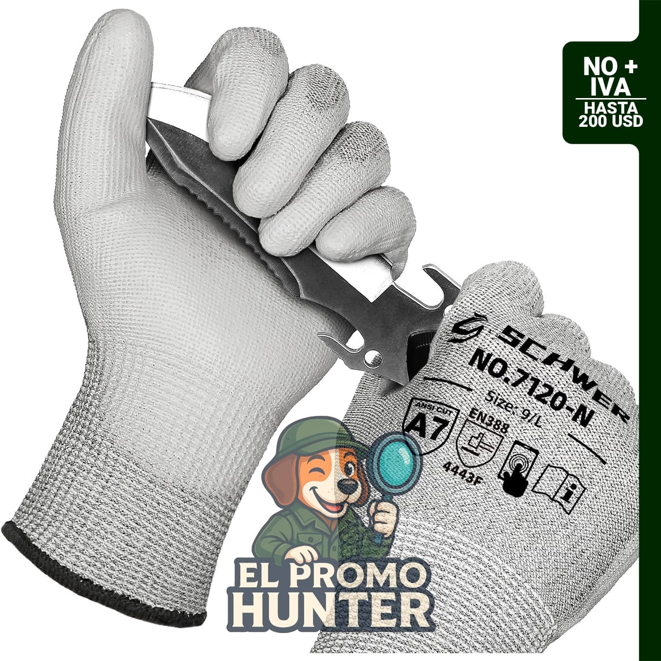 Schwer guantes de trabajo A6/A7, 3 pares, resistentes, se envían al azar.