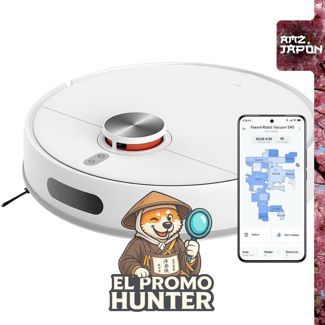 Xiaomi Robot Vacuum Cleaner S40, succión de 10,000 Pa, mapeo de alta precisión, control remoto y por voz.