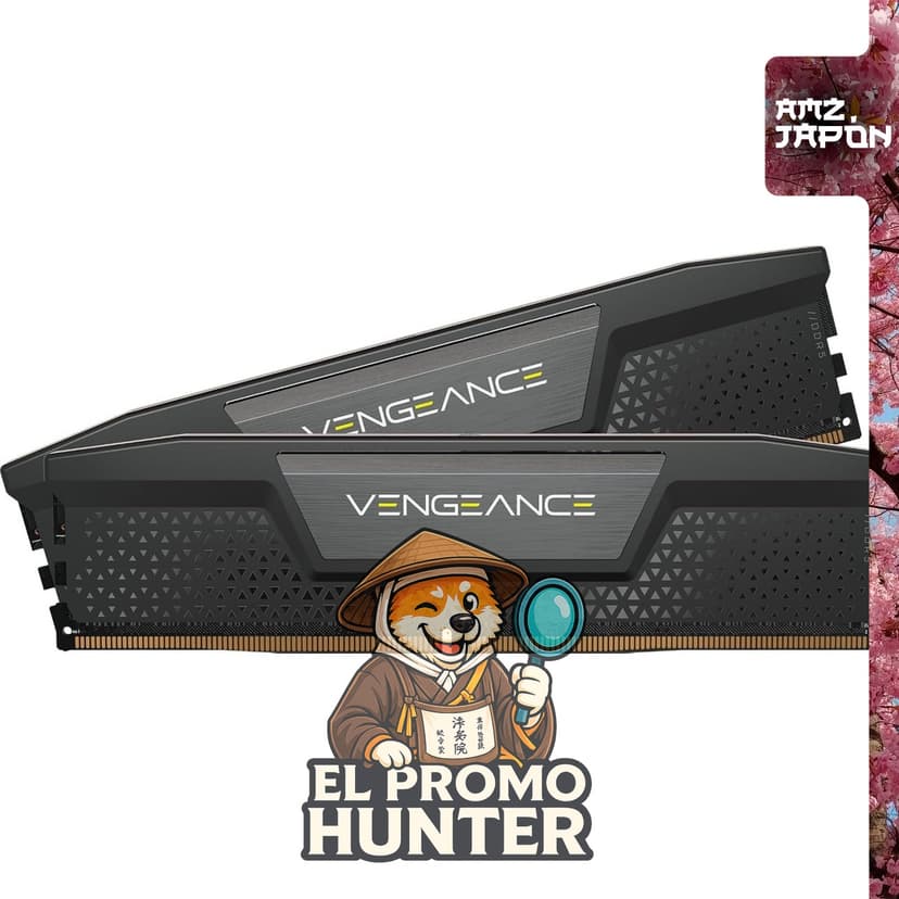 CORSAIR VENGEANCE DDR5 32GB (2x16GB) RAM, compatible con Intel, hasta 6000MHz.