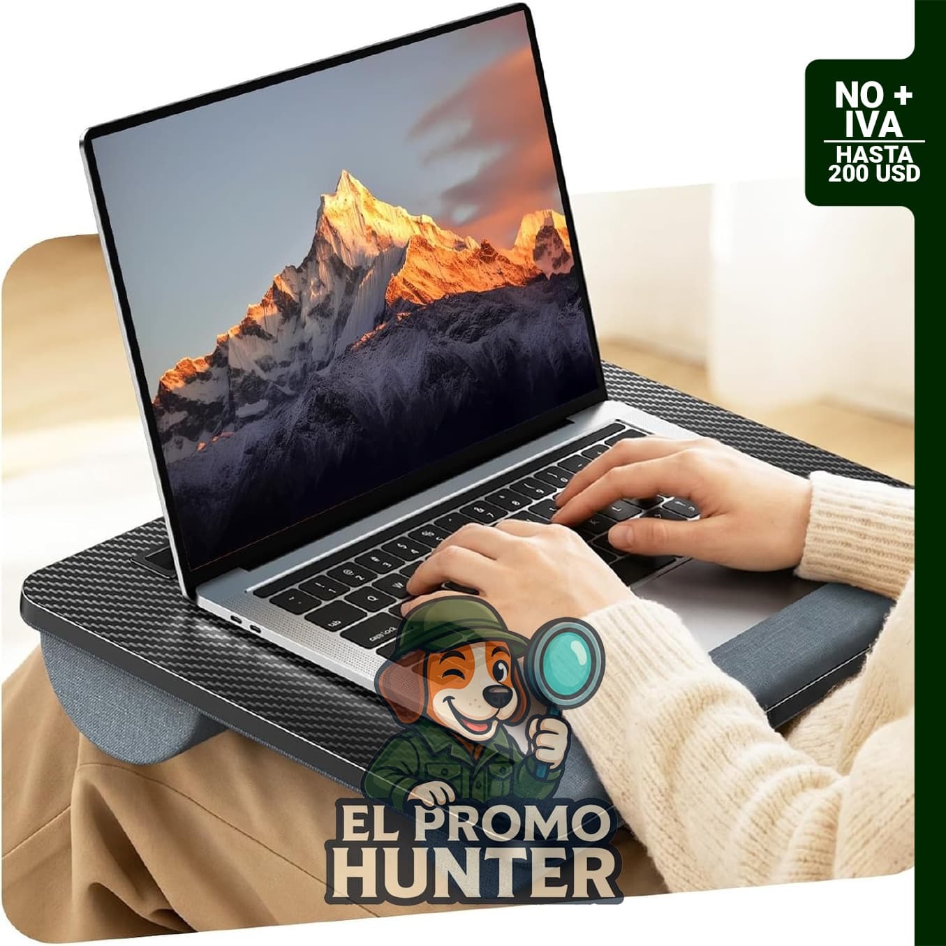 RIWUCT Escritorio de regazo para portátil, compatible con dispositivos de hasta 15.6" (38.1 cm).