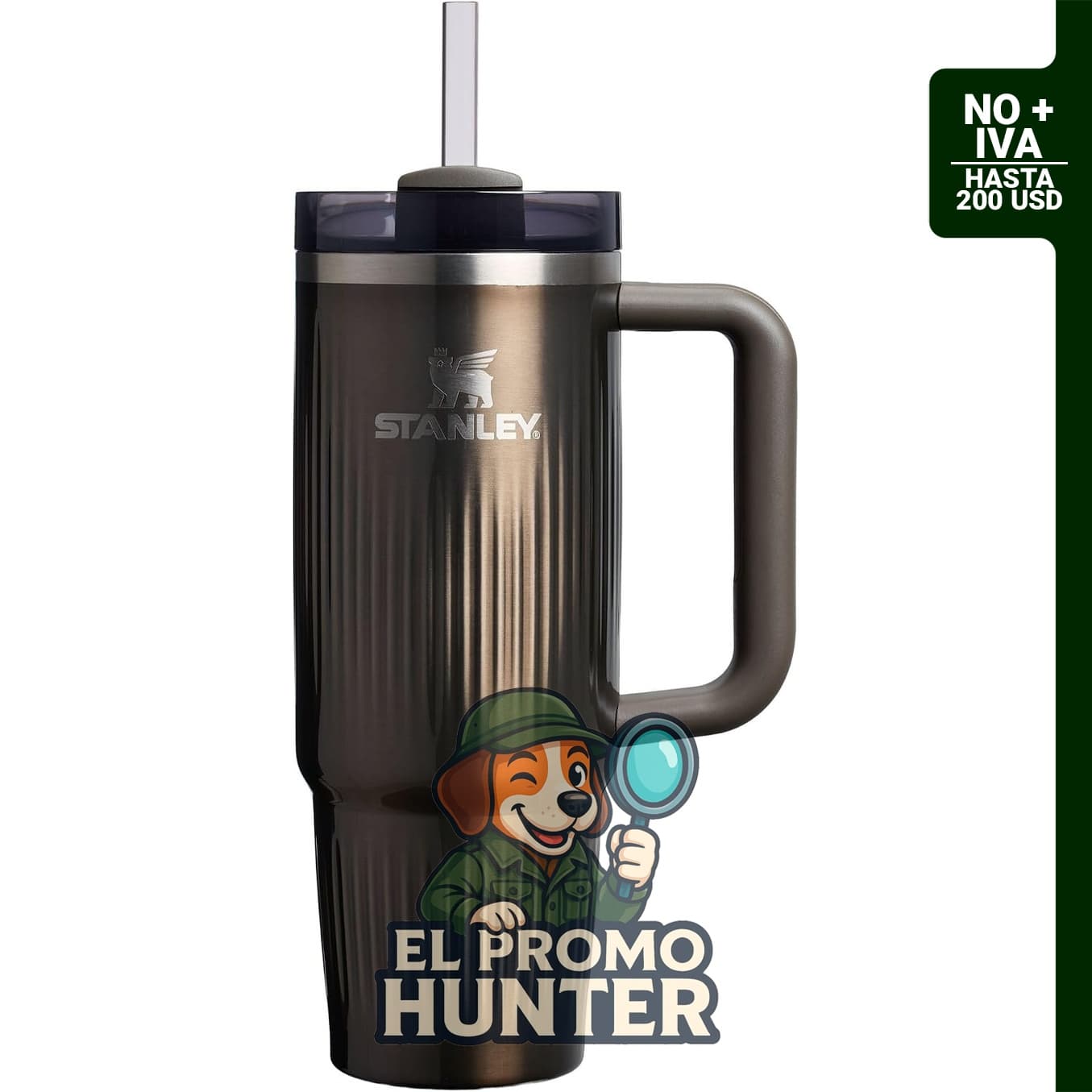Stanley Quencher H2.0 - Vaso de acero inoxidable de 30 oz con asa y tapa FlowState giratoria.