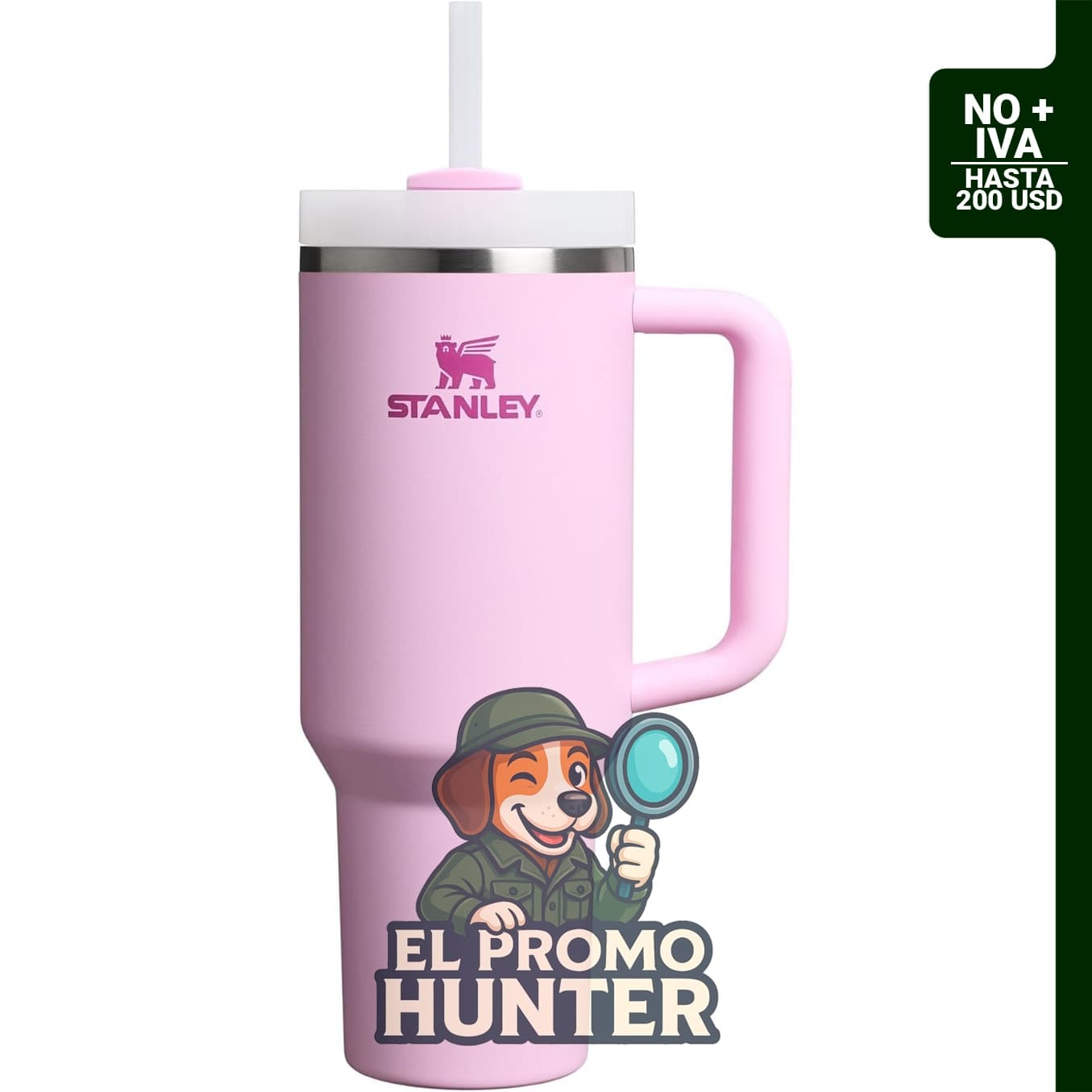 Stanley Quencher H2.0 - Vaso de acero inoxidable de 40 oz con asa, pajilla y tapa FlowState giratoria.