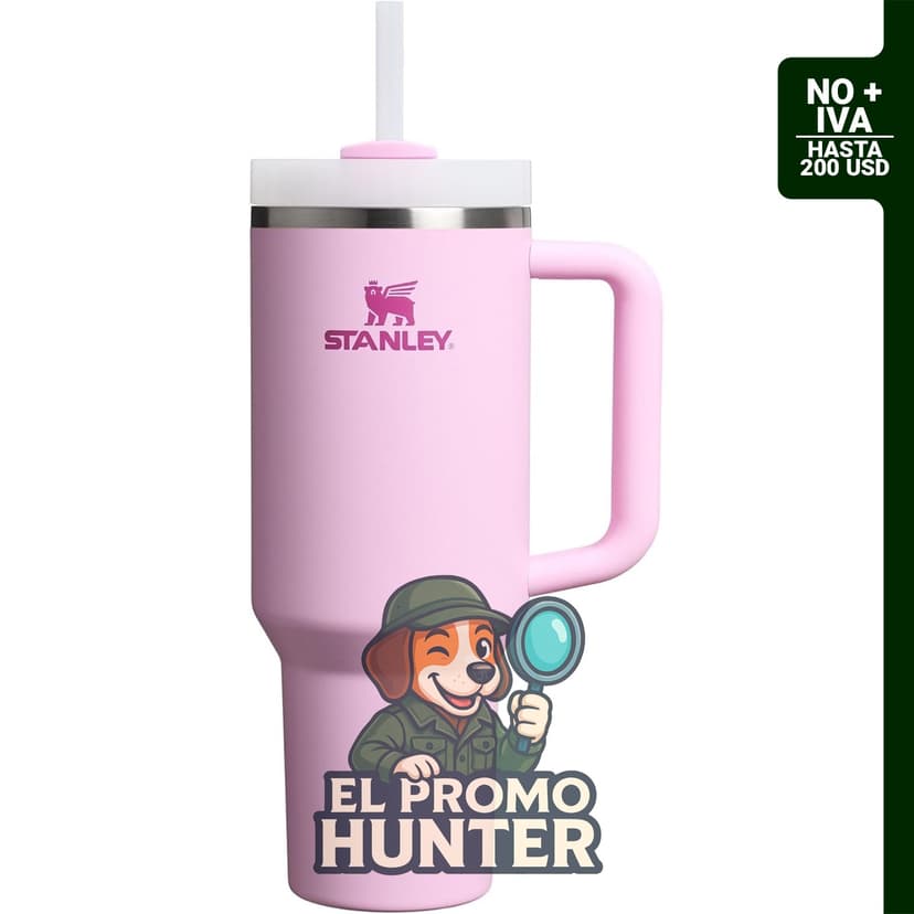 Stanley Quencher H2.0 - Vaso de acero inoxidable de 40 oz con asa, pajilla y tapa FlowState giratoria.
